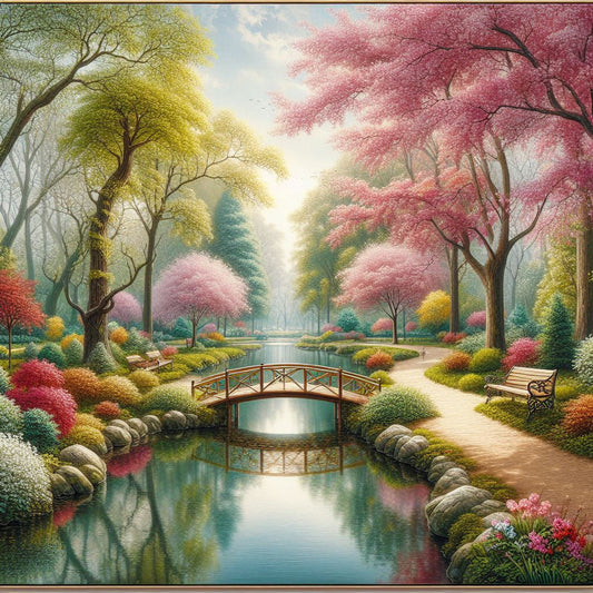 Springtime in the park metal print